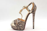 Christian Louboutin Glennalta Glitter Gold Metallic Snakeskin Pumps Eb0225lxzsa