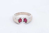 Red Gemstone Ring In 18k White Gold 4.9 Grams Size 6.5 Eb0824orxsa