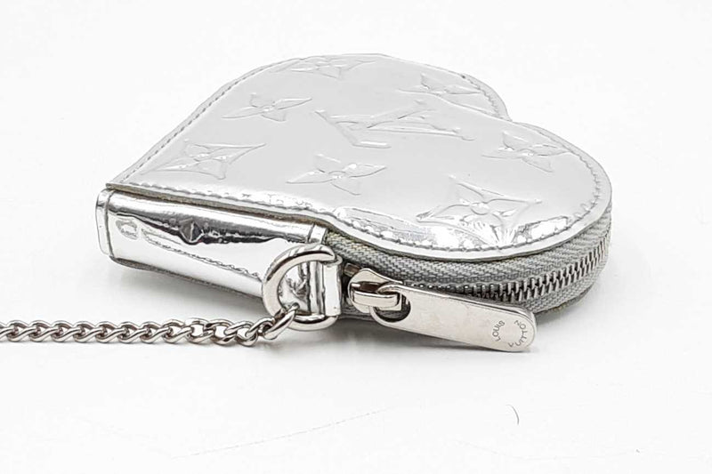 Louis Vuitton Monogram Silver Mirror Metallic Heart Coin Purse Eb0125lrxdu