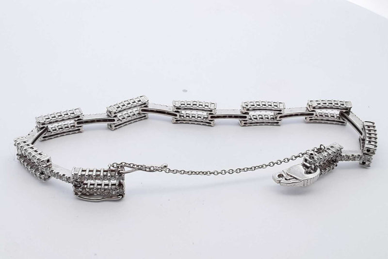 Approx. 5.46ctw Diamond Tennis Bracelet In 14k White Gold 15.6 Grams Eb0924llxz