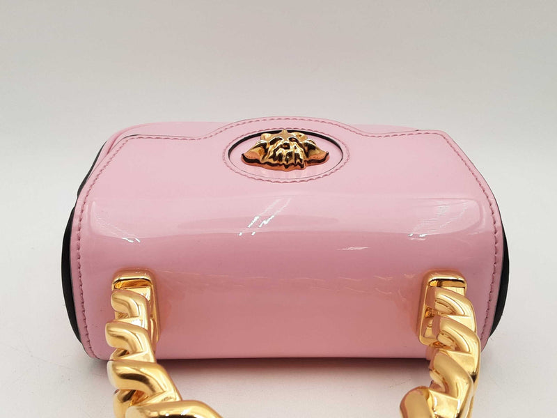 Versace La Medusa Mini Bag In Pink Patent Leather Fw1124cxzsa