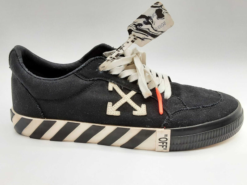 Off White Vulcanized Black Canvas Low Trainers Size Eu45/ Us12 Mens Do0824lxzde