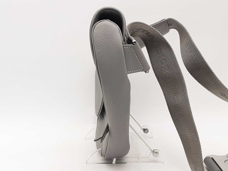 Christian Dior Grained Calfskin Mens Signature 1947 Saddle Gray Aa1125izxsa