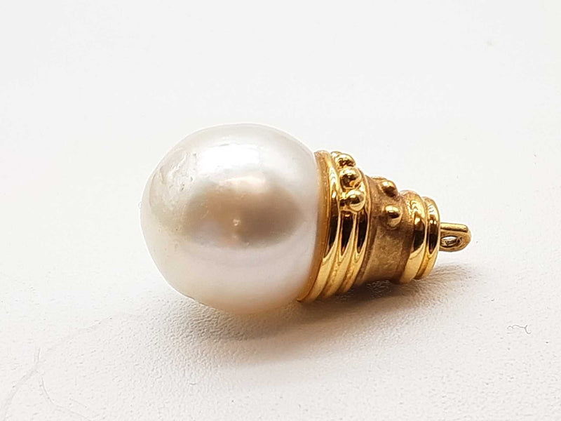 18k Yellow Gold White Pearl 6.8g Pendant Do0125prxde