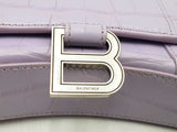 Balenciaga Shiny Calfskin Embossed Hourglass Chain Bag Lilac Sd0525pzxsa