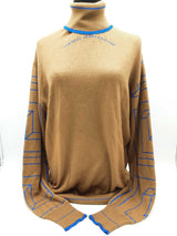Versace Jeans Couture Brown Blue Turtle Neck Sweater Size It Xxxl Do0126lorde