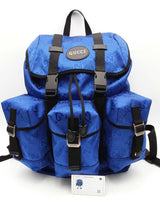 Gucci Blue Econyl Nylon Gg Monogram Off The Grid Backpack Eb0626rxzsa