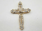 Approximate 0.6 Ctw Diamond 14k Yellow Gold 3.9g Cross Pendant Do0924owxde