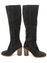 Coach Black Suede Knee High Boots Size 5.5 Eb0724oxsa