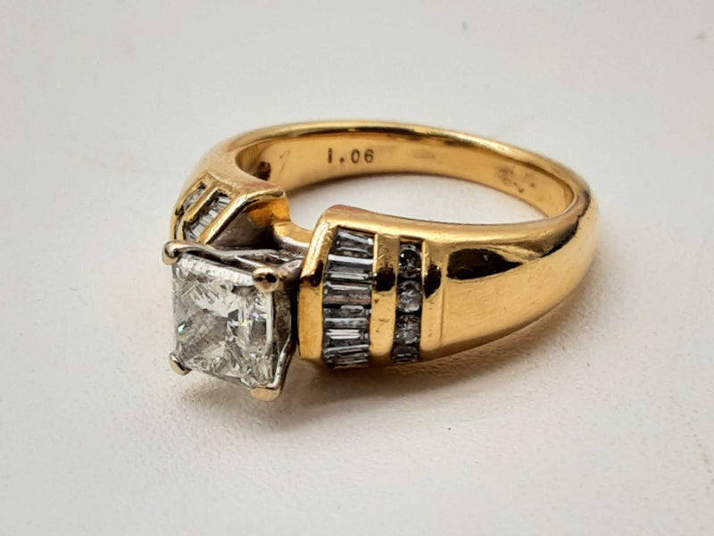 1.06 Carat Diamond 18k Yellow Gold 8.3g Ring Size 6.25 Do0724ooxzde