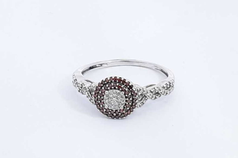 Diamond & Gemstone Ring In 10k White Gold 2.5 Grams Size 9.25 Eb1024ixsa