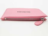 Balenciaga Powder Pink Grained Leather Flat Zipper Pouch Card Holder Do0426