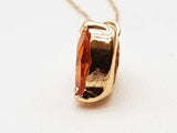 Heart Cut Synthetic Citrine 18k Yellow Gold 0.8g Necklace 17.5 In Do0825pxde