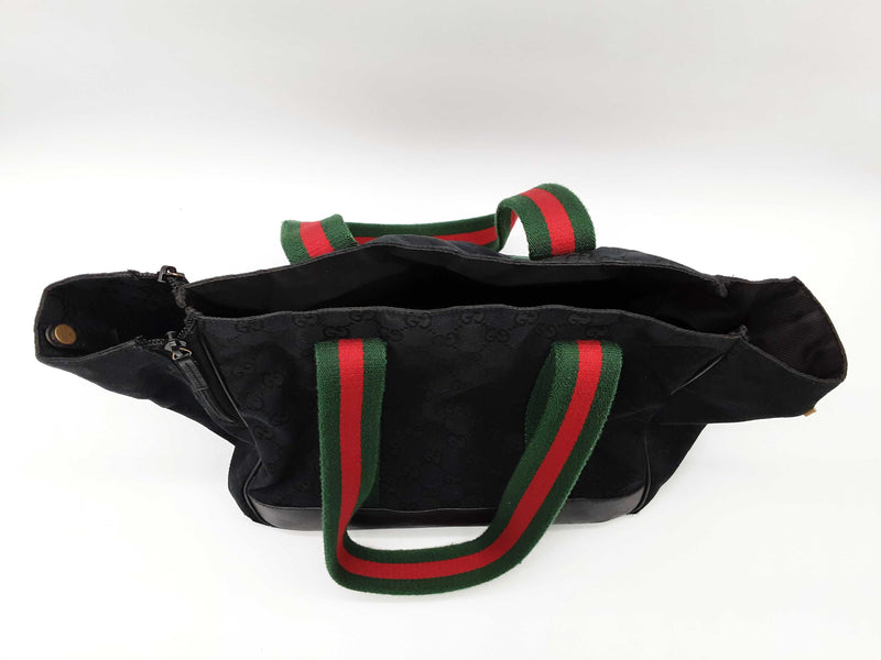 Gucci Black Gg Canvas Web Pet Tote Bag Do0525wxzde