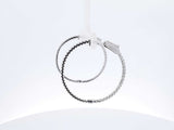 0.60 Cttw Diamond & 14k White Gold Front-facing Hoop Earrings 4.9 Grams Fw0726wrxdu