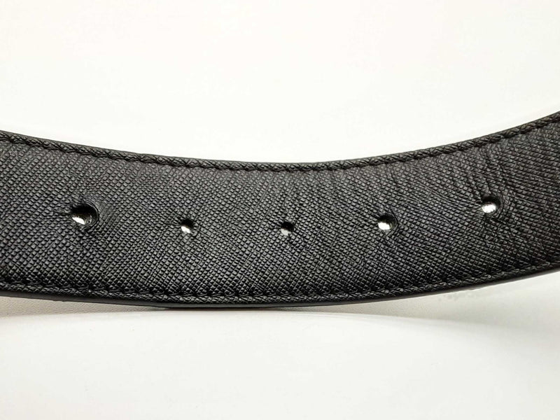 Mcm Viestos Metallic Silver Black Reversible Belt Size 39.5 Dorxde 144020011694