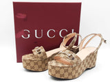 Gucci Gg Supreme Canvas Platform Sandals Size 40 Sd0926ozxdu