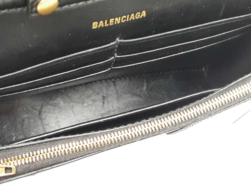 Balenciaga 2022 Hourglass Wallet With Chain In Black Leather Fw0o725pzxdu