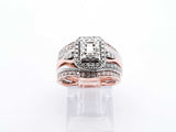 0.84 Cttw Diamond & Rose Gold Bridal Set 8 Grams Size 4.75 Fw0824prxdu