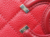 Chanel Filigree Vanity Case In Red Quilted Caviar Leather Fw0125owxzdu