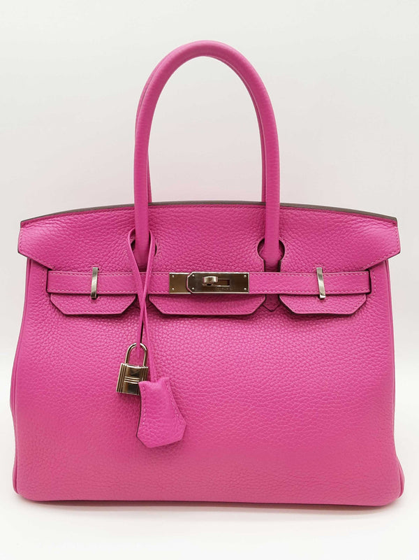 Hermes Birkin 30cm Magnolia Pink Clemence Palladium Handbag Do0925lxzxzde