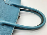 Hermes Birkin 30 Blue Jean Togo Palladium Handbag Do0623llxzxde