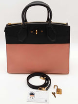Louis Vuitton Pink & Black Taurillon City Steamer Top Handle Bag Eb0426lpxzde