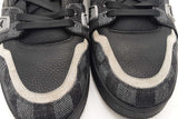 Louis Vuitton Trainer Damier Denim & Black Leather Sneakers Size 9 Eb0226wxzsa