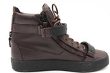 Giuseppe Zanotti Dark Brown Leather High Top Sneakers Eu Size 43 Eb0526lrxde
