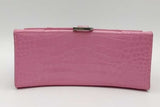 Balenciaga Hourglass Pink Crocodile Embossed Leather Top Handle Bag Eb1026pxzsa