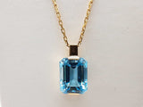 Blue Topaz 18k Yellow Gold 19.1g Pendant Chain Necklace 19 In Do0126loxzde