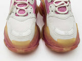 Balenciaga Triple S Trainers In White & Pink Leather & Mesh Size 6 Fw0425lxzdu