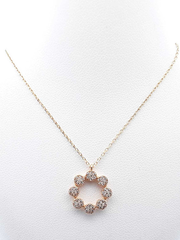 10k Yellow Gold 1.9g Diamond Circle Cluster Necklace 18 In Lhlrxde 144020000288