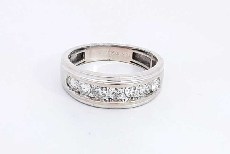 Approx. 0.91ctw Diamond Ring In 10k White Gold 4.5 Grams Size 10 Eb0125wirsa