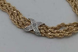 10k Yellow Gold Multistrand Rope Bracelet With Diamonds 3.3g 7 Inch Eb0826lxzsa