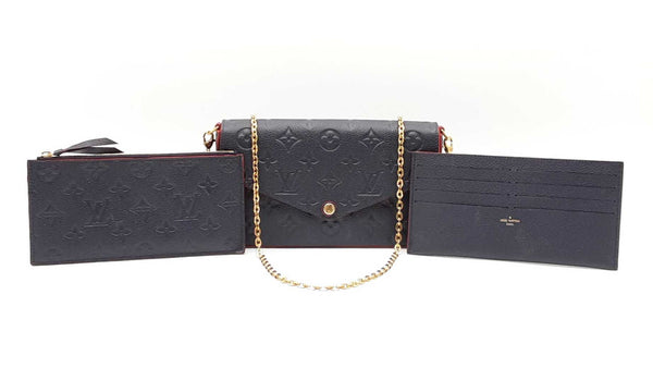 Louis Vuitton Pochette Félicie In Navy Monogram Empreinte Leather Fw0925izxdu