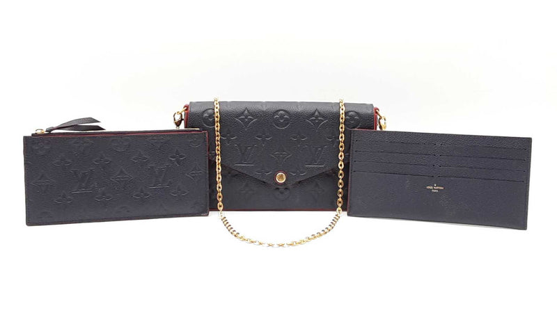 Louis Vuitton Pochette Félicie In Navy Monogram Empreinte Leather Fw0925izxdu