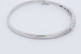 1.35cttw Diamond 18k White Gold Hinged Bangle Bracelet 14.8 Grams Eb0326llxzdu