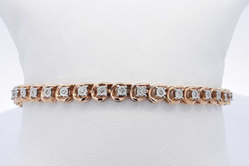 Approx. 0.4ctw Diamond Tennis Bracelet 10k Yellow Gold 10.7 Grams Ebeb1024orxsa