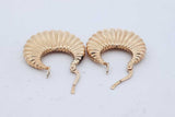 14k Yellow Gold Textured Hoop Earrings 3.5 Grams Eb0226lerde