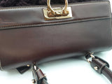 Salvatore Ferragamo Purple Wool With Leather Trim Top Handle Bag Eb1225pxzde