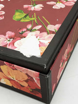 Gucci Blooms Cosmetic Pouch In Gg Supreme & Dry Rose Coated Canvas Fw1125orzdu