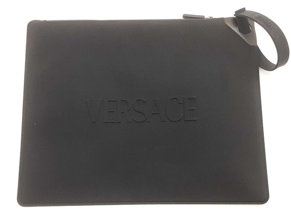 Versace Black Nylon Zip Pouch Clutch Do0925lxzde