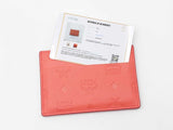 Mcm Ottomar Card Case In Hot Coral Monogram Leather Fw0926rxdu