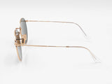 Ray-ban Arista Gold-tone Round Sunglasses With Green Lenses Fw1026ixdu