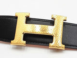 Hermès Constance H Buckle & Reversible Black & Orange Leather Belt Fw1025pxzdu
