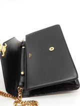Celine Black Leather Margo Chain Wallet Eb1026ixzde