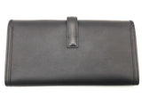 Hermes Jige Elan 29cm Black Box Calf Leather Clutch Do0526ixzde