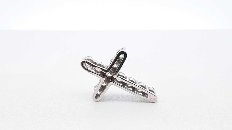 1.65 Cttw Diamond & 14k White Gold 14k Cross Pendant 3.5 Grams Fw00625rzxdu