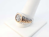 0.84 Ctw Diamond & 14k Two-tone Gold Watch Bezel Ring 14g Size 10.75 Fw0826ierdu